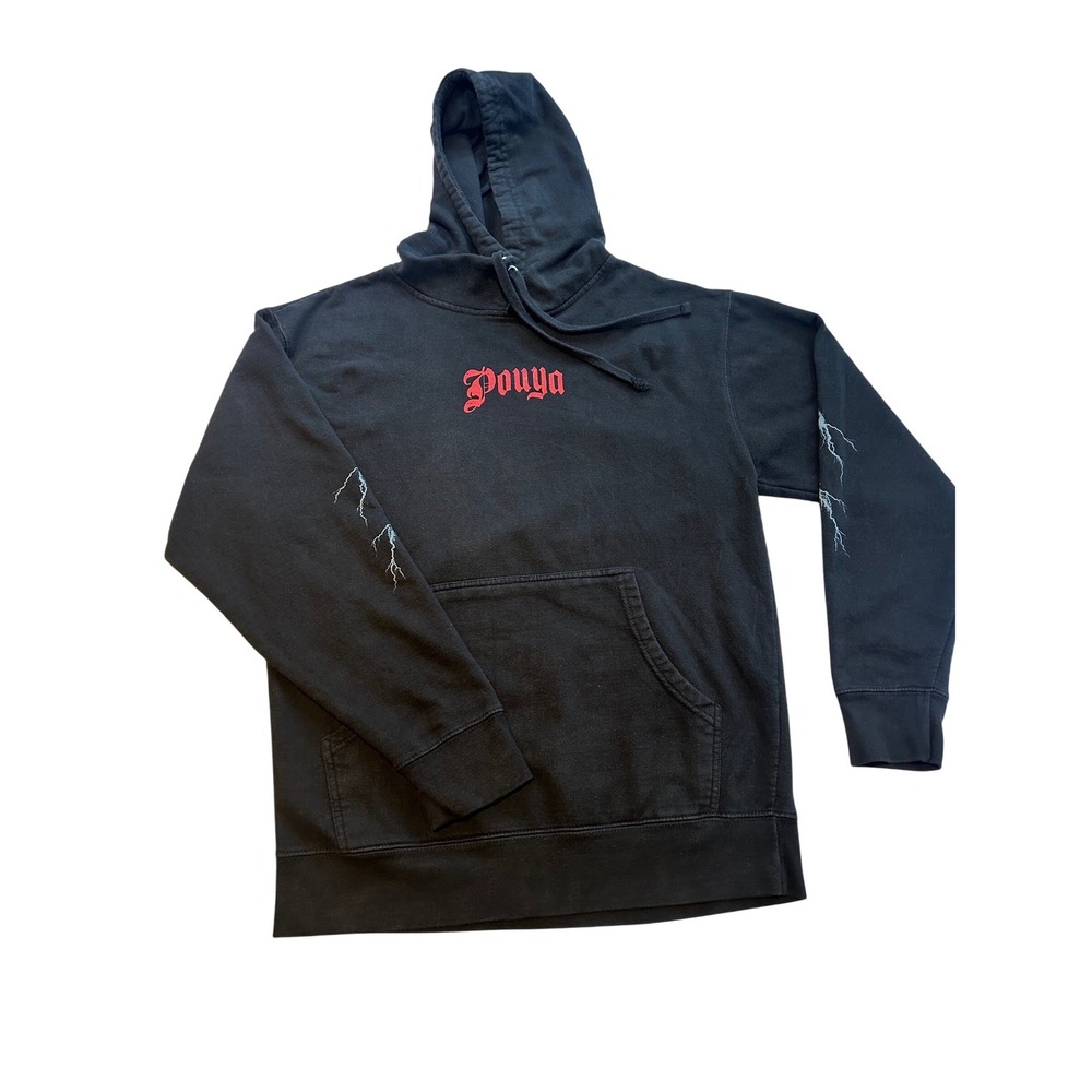 Pouya Alive But Not Living Skull Graphic Hoodie Black Red Mens Large